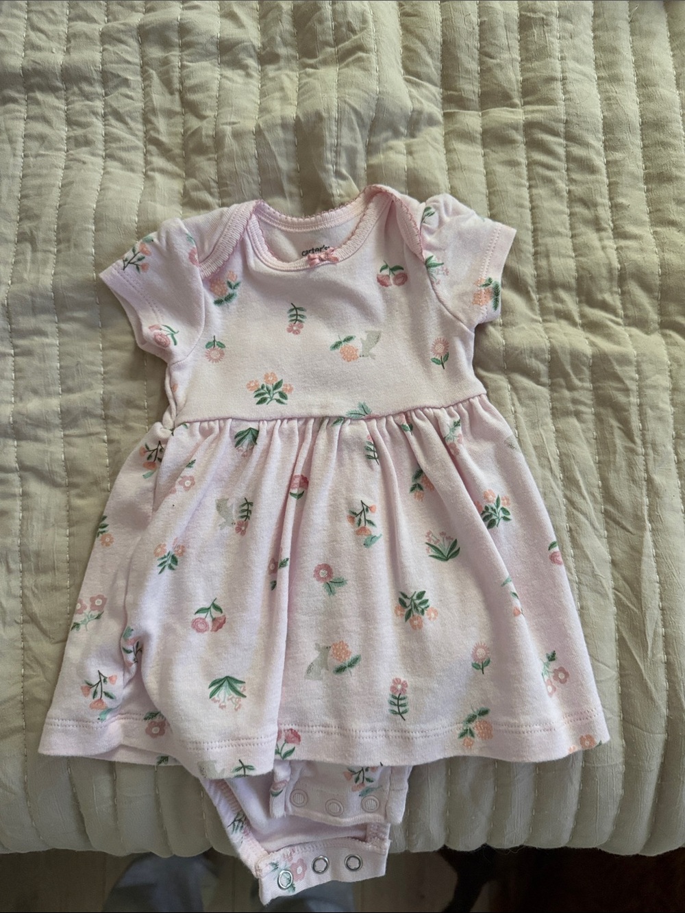 Carter's Pink Floral One-Piece Dress Bodysuit